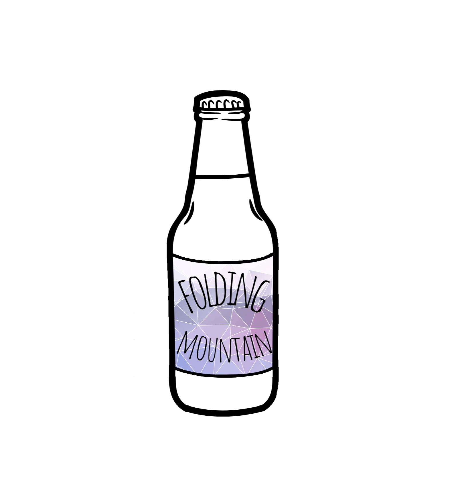 Folding Mountain -  3"x 3" Outdoor Sticker