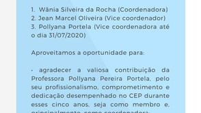 Mudança da Coordenação do CEP/UEFS