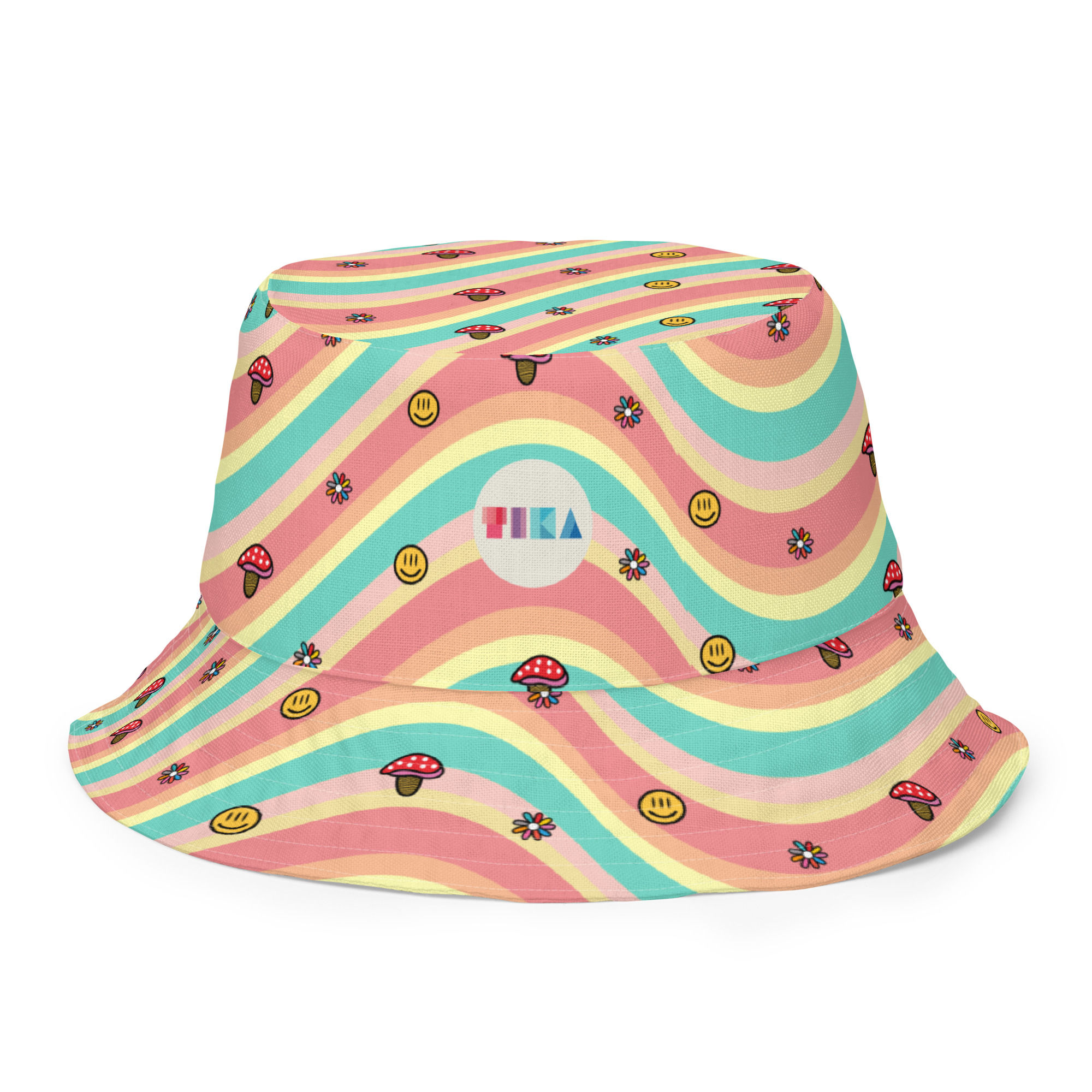 Trippy Mushy Reversible bucket hat