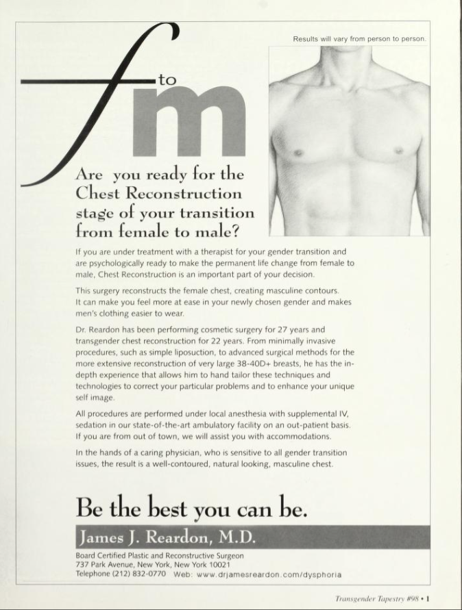 Top Surgery advertisement, 2002