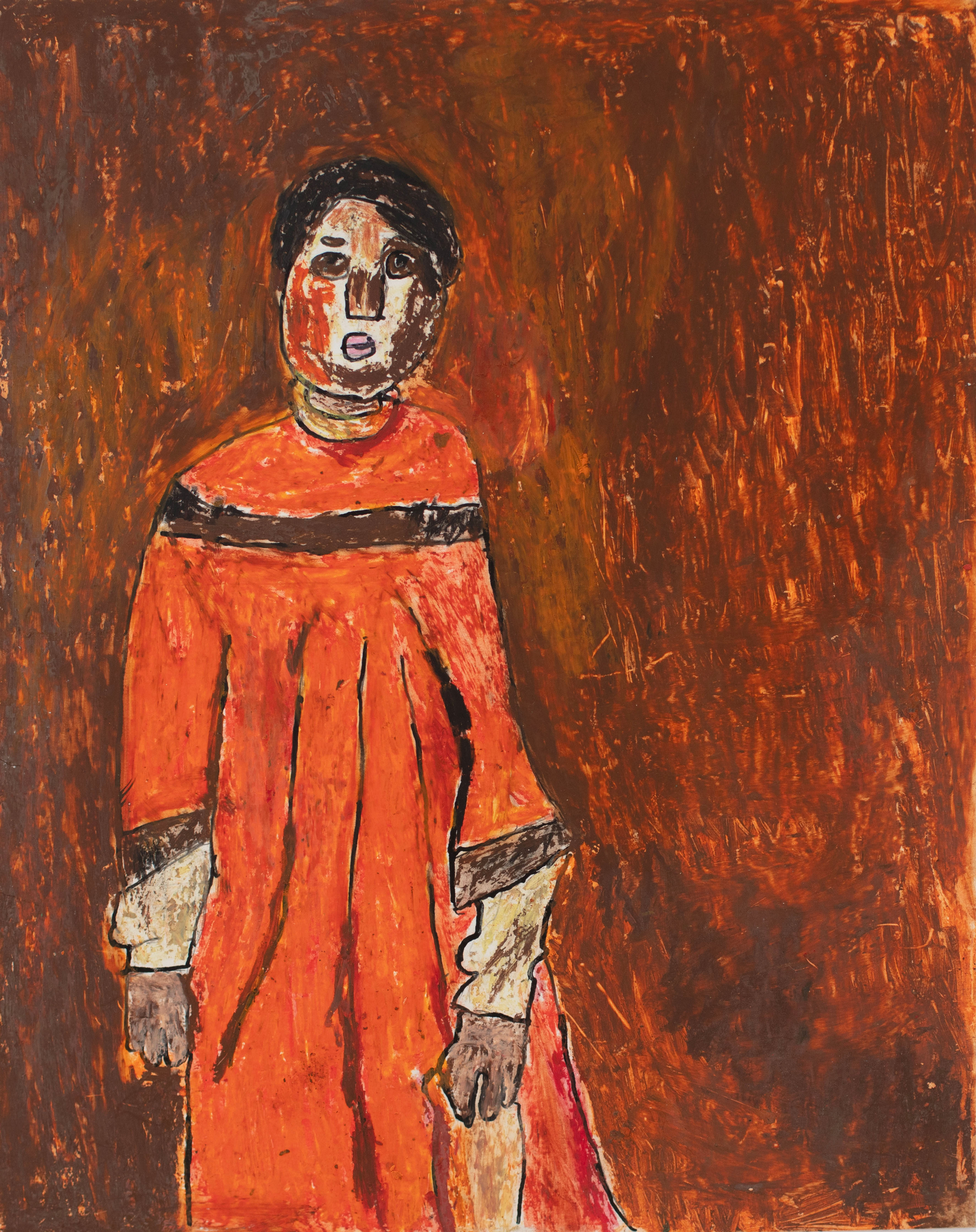 Woman with Orange Dress