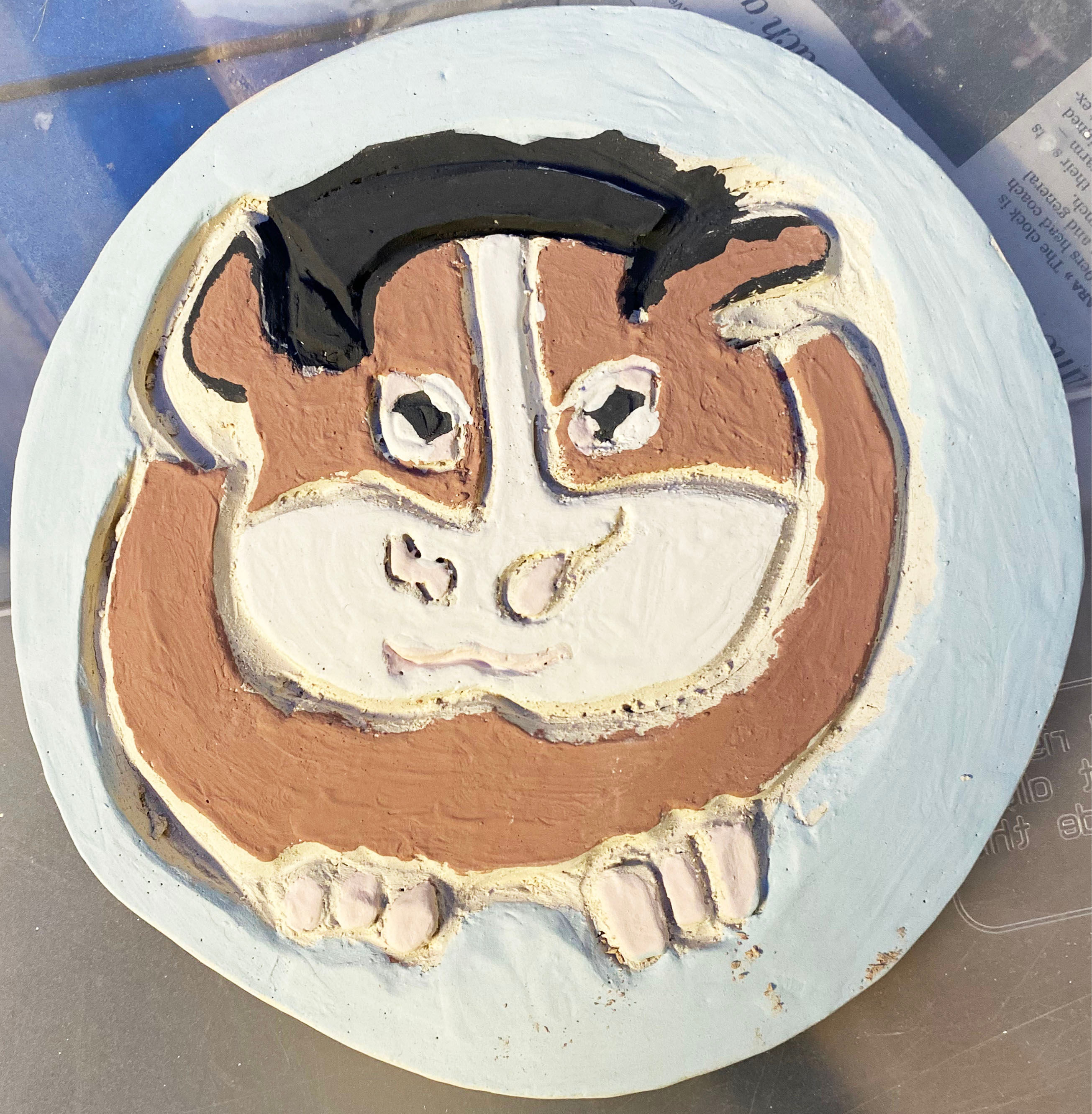 Handmade ceramic guinea pig head