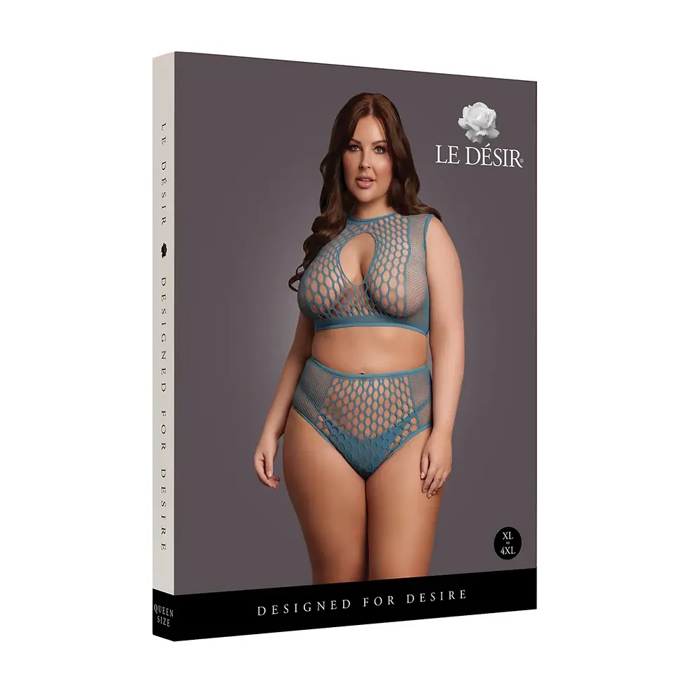 Thumbnail: Duo Net Key-Hole Bra Set queen size