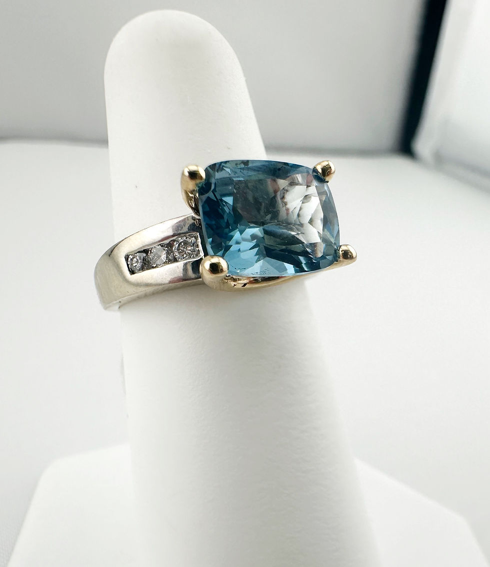 Thumbnail: 14kt Topaz and Diamond ring