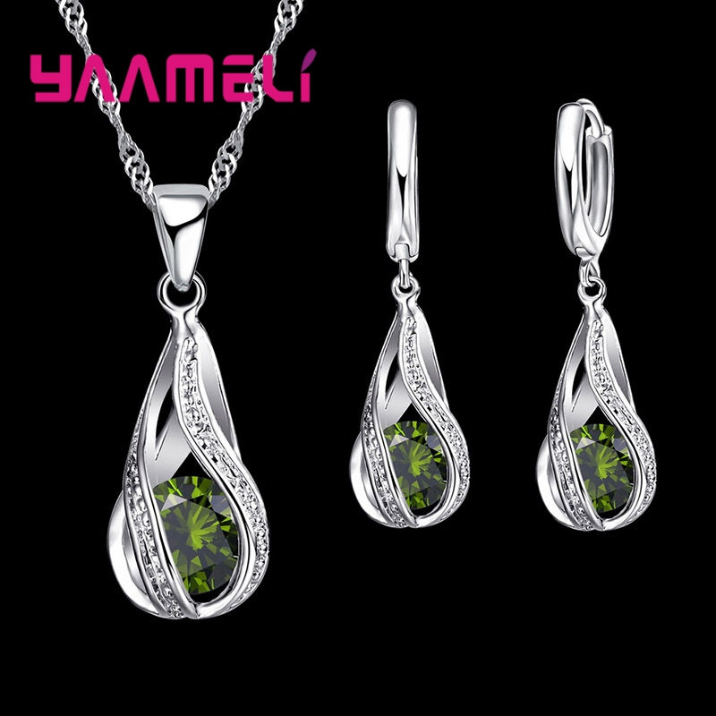 Thumbnail: Lumière Grace Jewellery Set – Silver Necklace & Earrings
