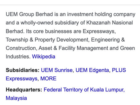 UEM Sunrise : Khazanah Nasional Owned Company selling land to Non-Bumis. Why? 