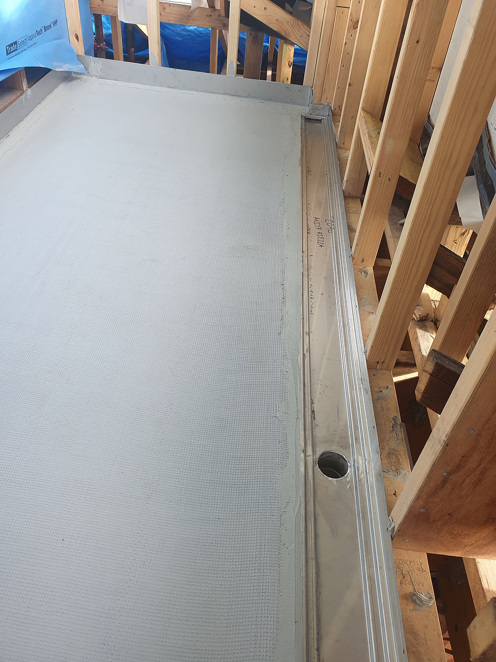 PDQ Poly sealed to drain flashings