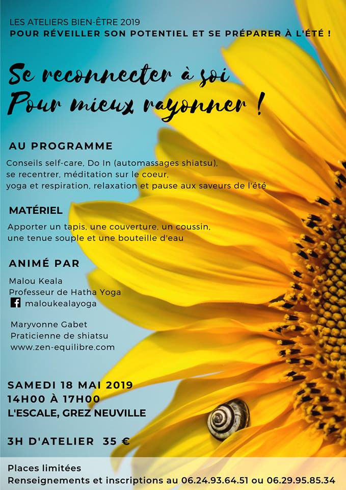 Atelier bien être shiatsu yoga Le lion d' Angers 49 Maine et Loire