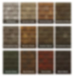 Twelve roofing shingle colors displayed in a grid