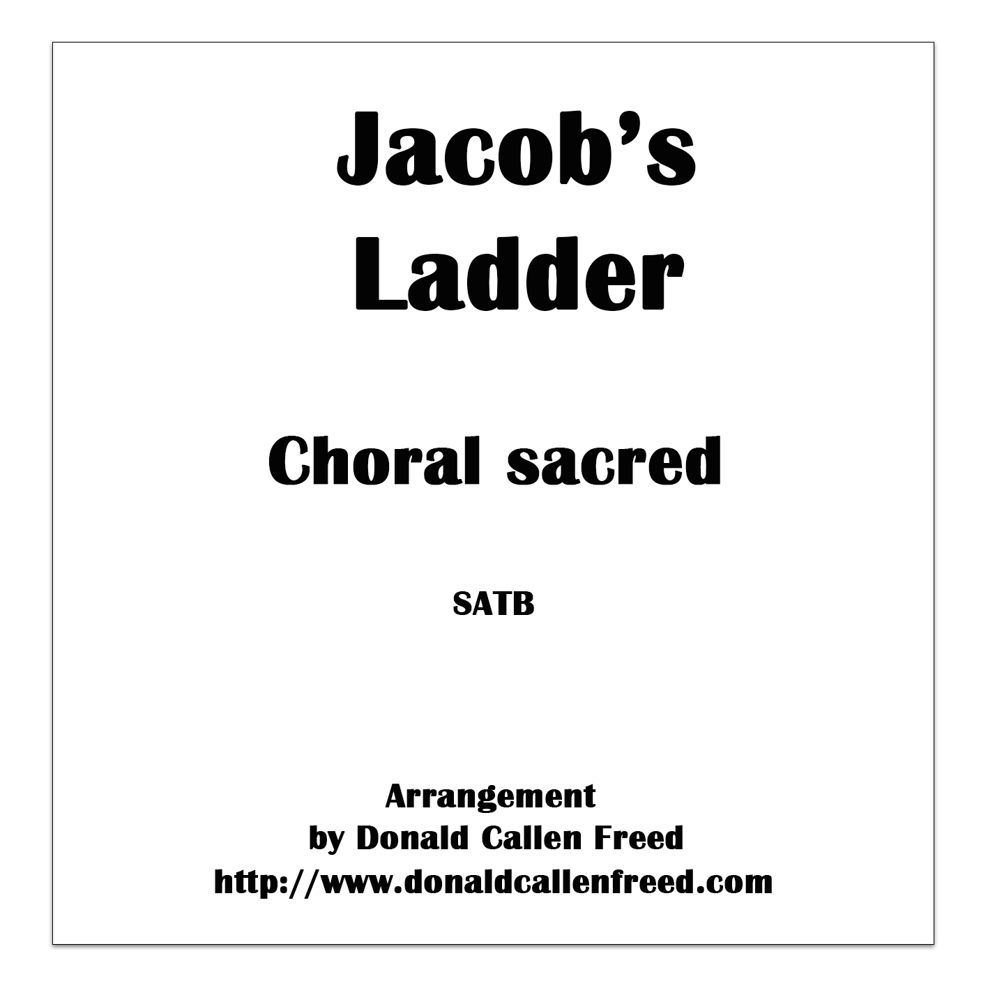 Jacob's Ladder SATB