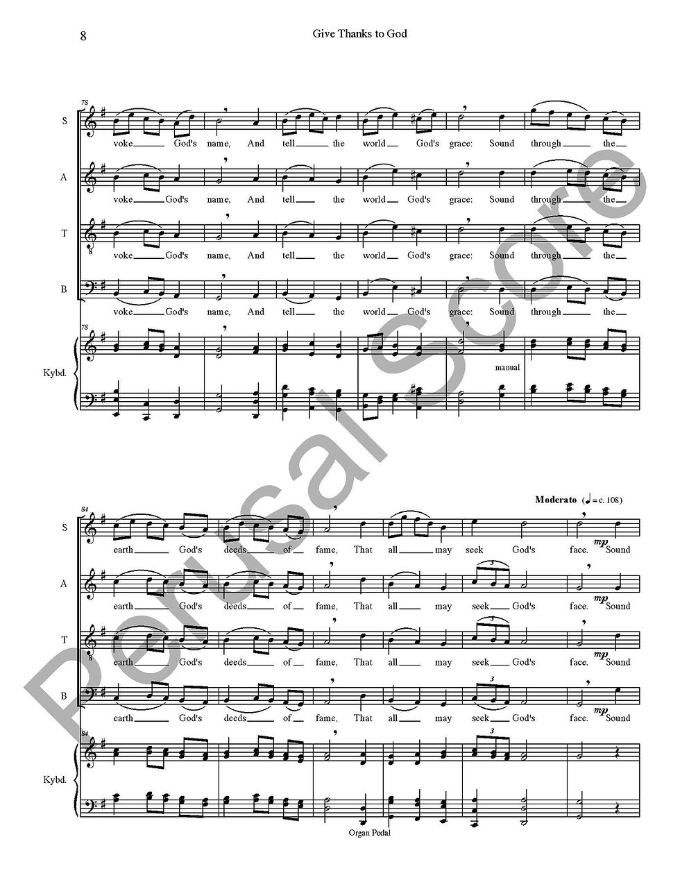 Thumbnail: Give thanks to God SATB