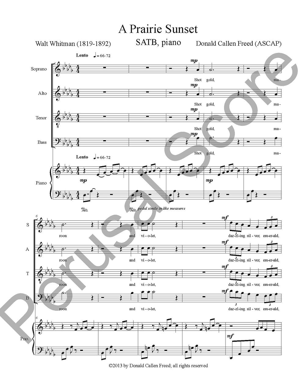 Thumbnail: Three Prairie Songs (Whitman) SATB