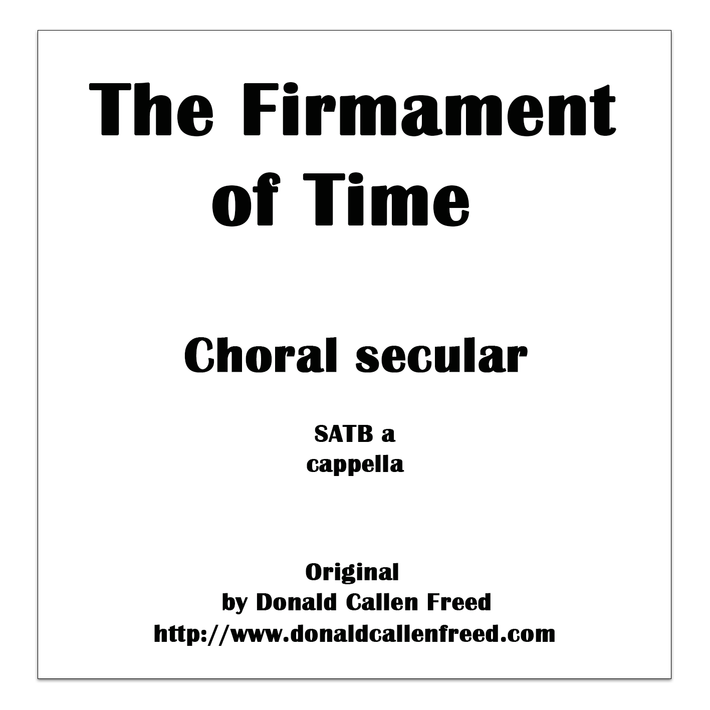 The Firmament of Time SATB a capp.