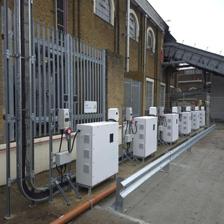 Electric clamp truck charging infrastructure installed on site in Kent