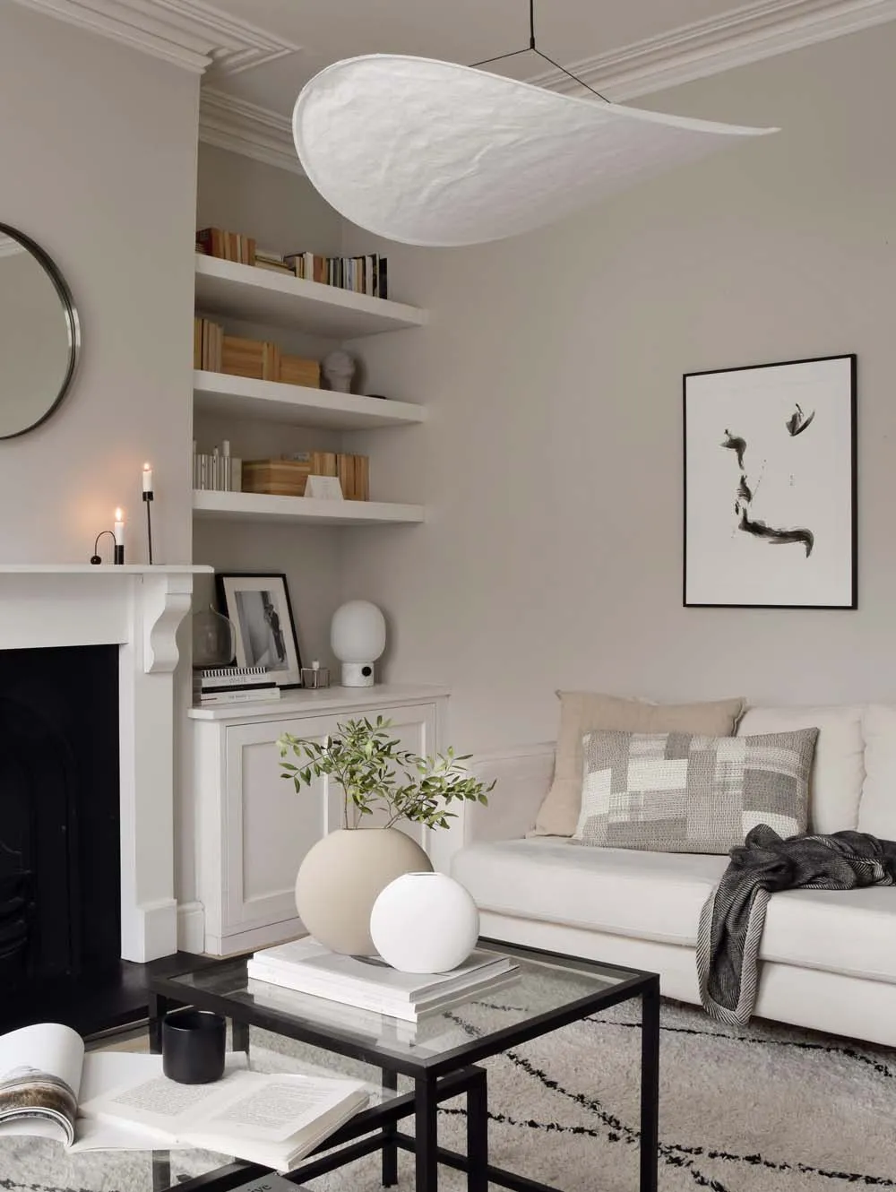 soft stone grey reading room