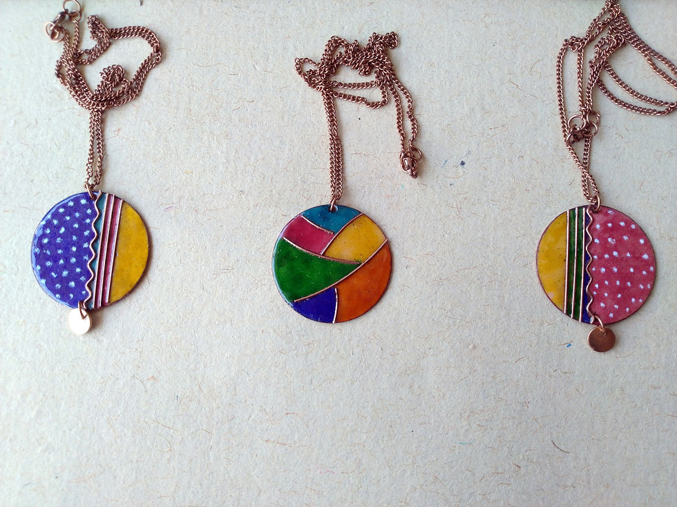 Thumbnail: Copper enameled pendant