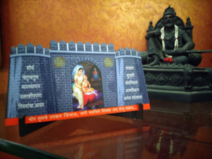 Jijamata-shiavaji-sambhaji maharaj magnet with stand