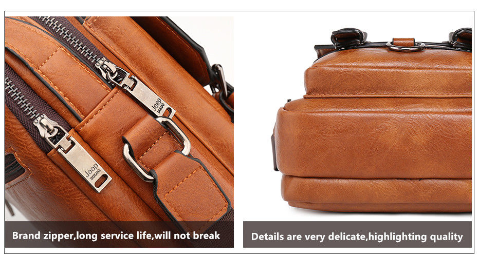 Miniatura: JEEP BULUO Multi-function Business Handbags Men New Man's Shoulder Bag Large Cap