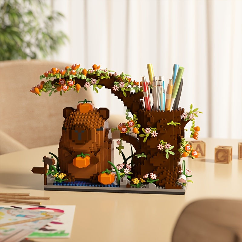 Miniatura: Capybara Building Block Pen Holder Panda Desk Organizer for Office Supplies Cosm