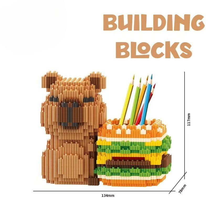 Miniatura: Capybara Building Block Pen Holder Panda Desk Organizer for Office Supplies Cosm