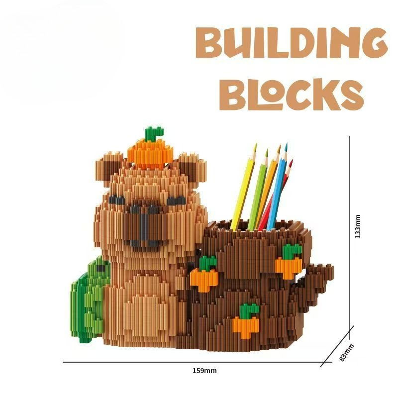 Miniatura: Capybara Building Block Pen Holder Panda Desk Organizer for Office Supplies Cosm