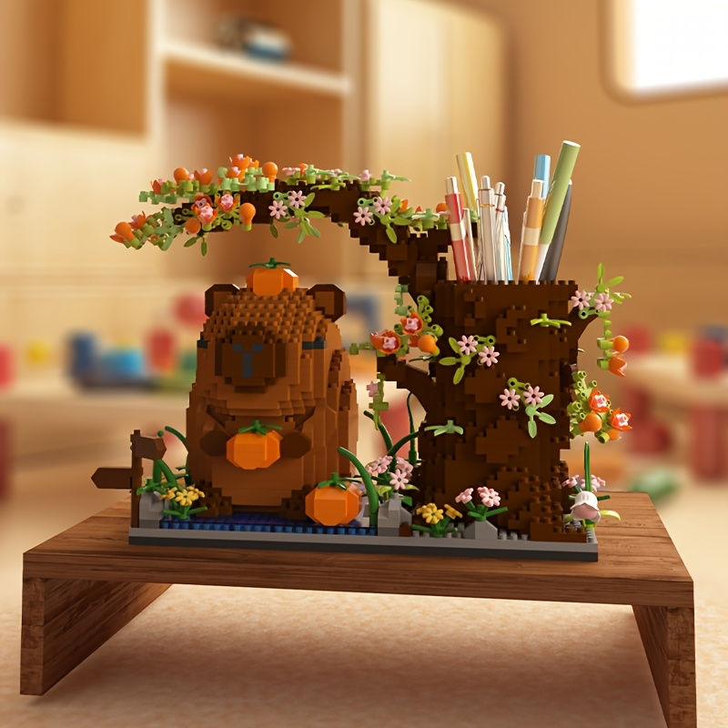 Miniatura: Capybara Building Block Pen Holder Panda Desk Organizer for Office Supplies Cosm