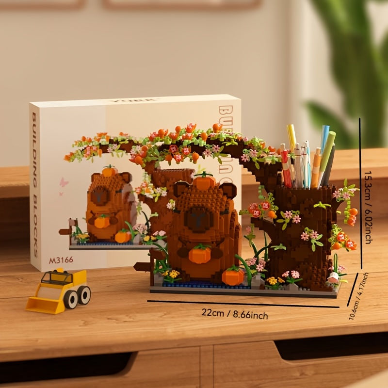 Miniatura: Capybara Building Block Pen Holder Panda Desk Organizer for Office Supplies Cosm
