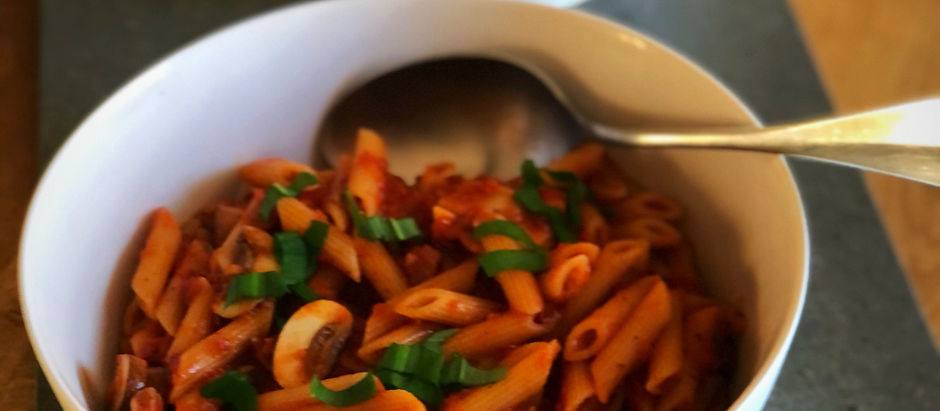 Penne au chorizo et aux champignons - avec Thermomix®