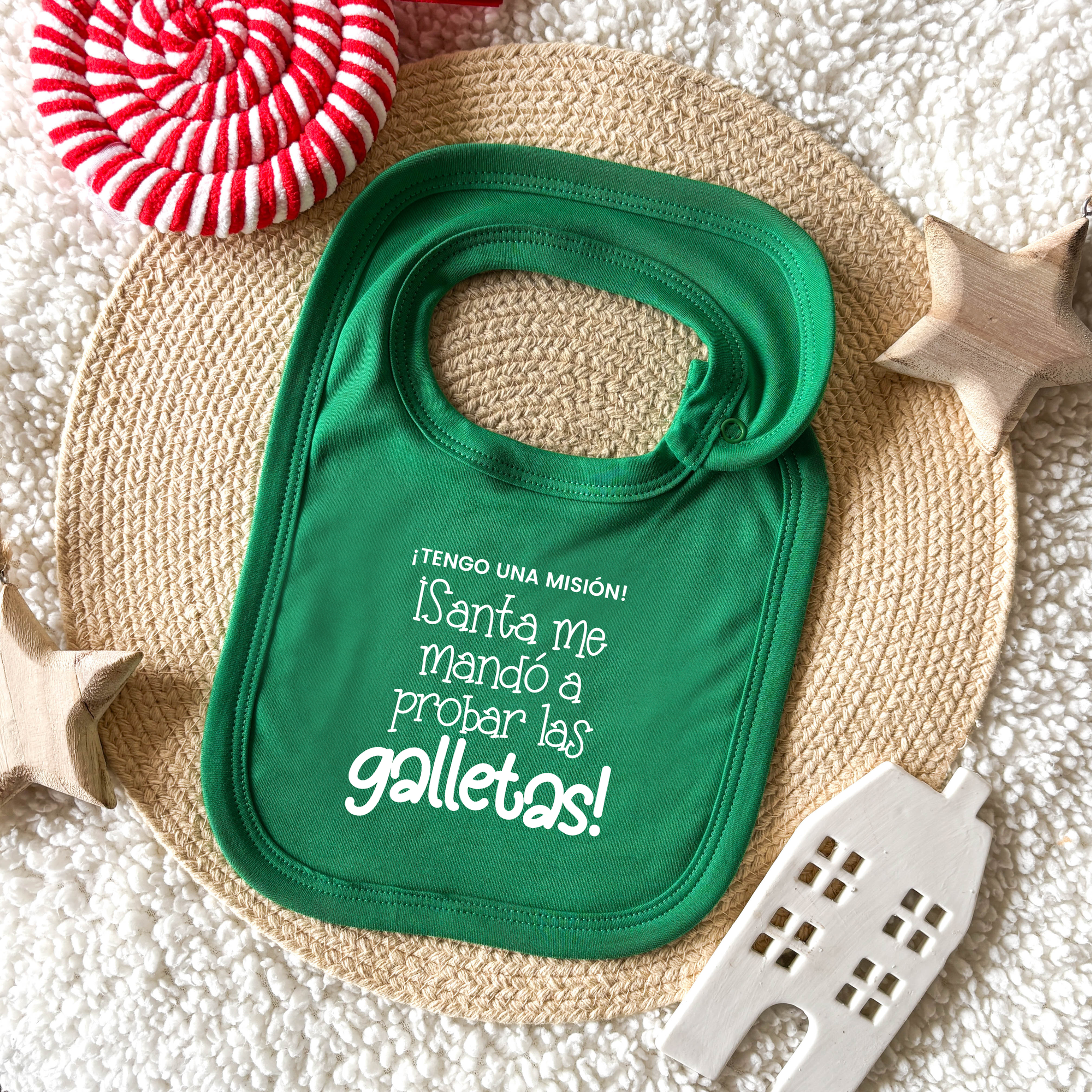 Babero Navideño Santa me mandó a probar las galletas!