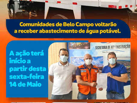 COMUNIDADES DE BELO CAMPO VOLTARÃO A RECEBER ABASTECIMENTO DE AGUA POTÁVEL