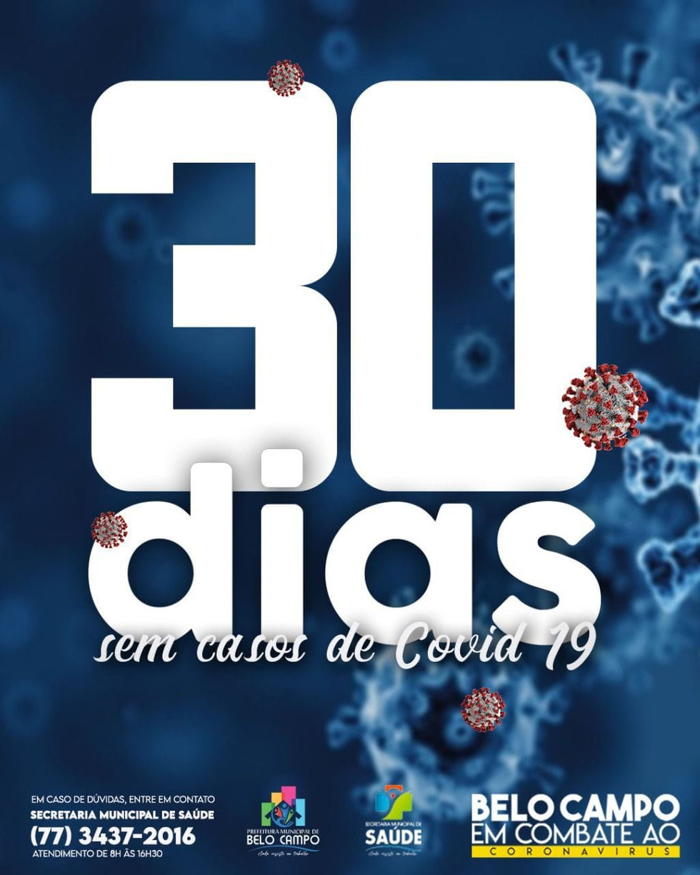 30 DIA SEM CASOS DE COVID 19