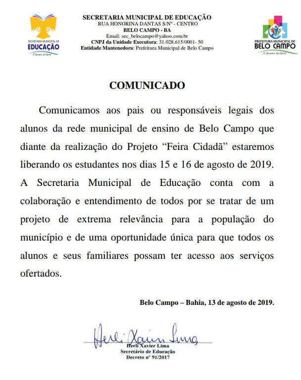 COMUNICADO