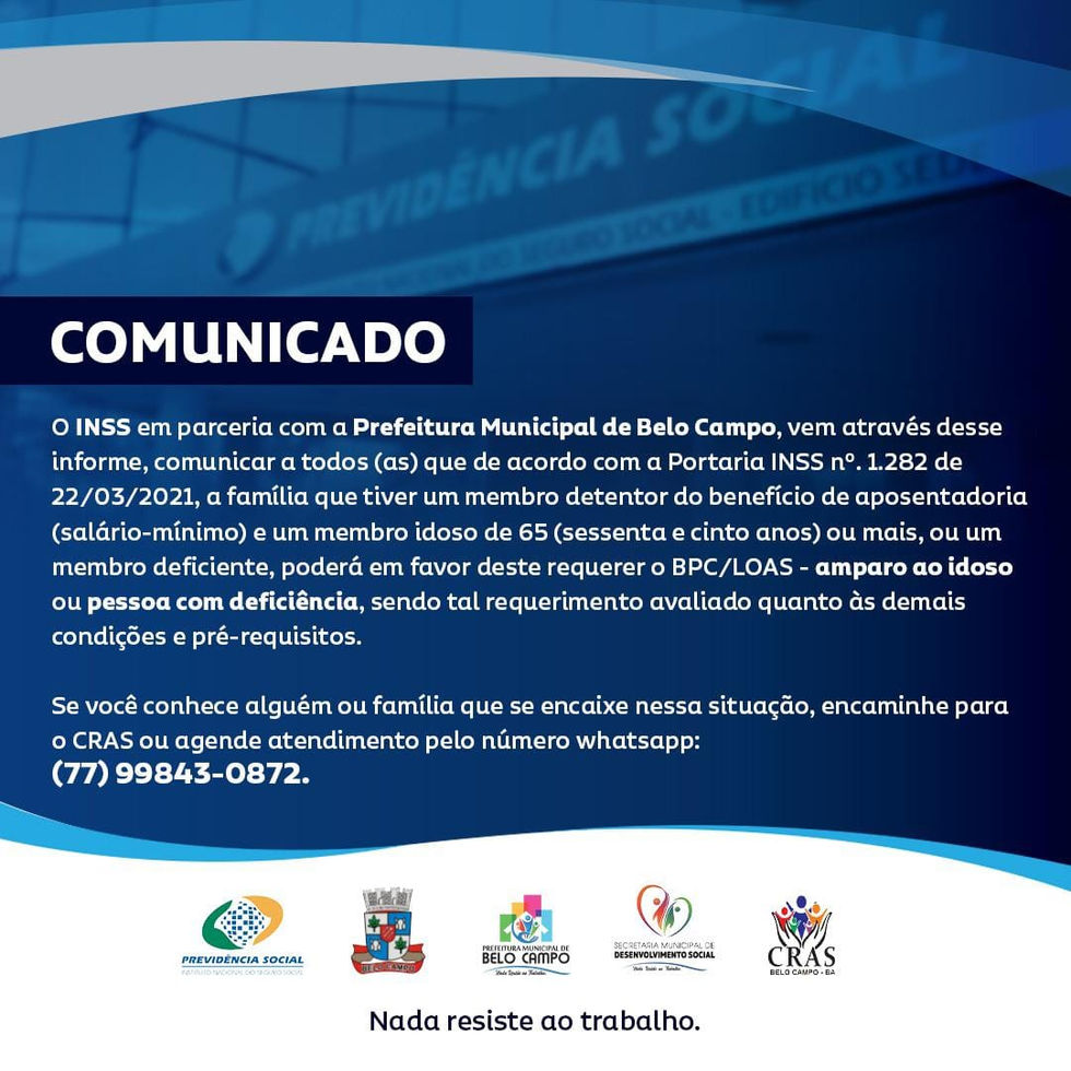 COMUNICADO - INSS
