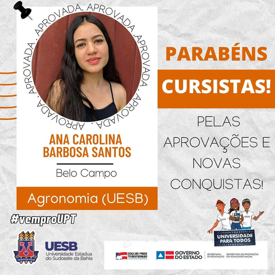 PARABÉNS OS CURSISTAS DO PROGRAMA UNIVERSIDADE PARA TODOS PELA APROVAÇÃO 