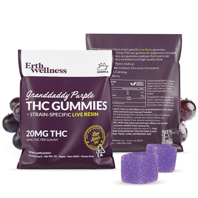 ERTH WELLNESS - Live Resin THC Gummies
