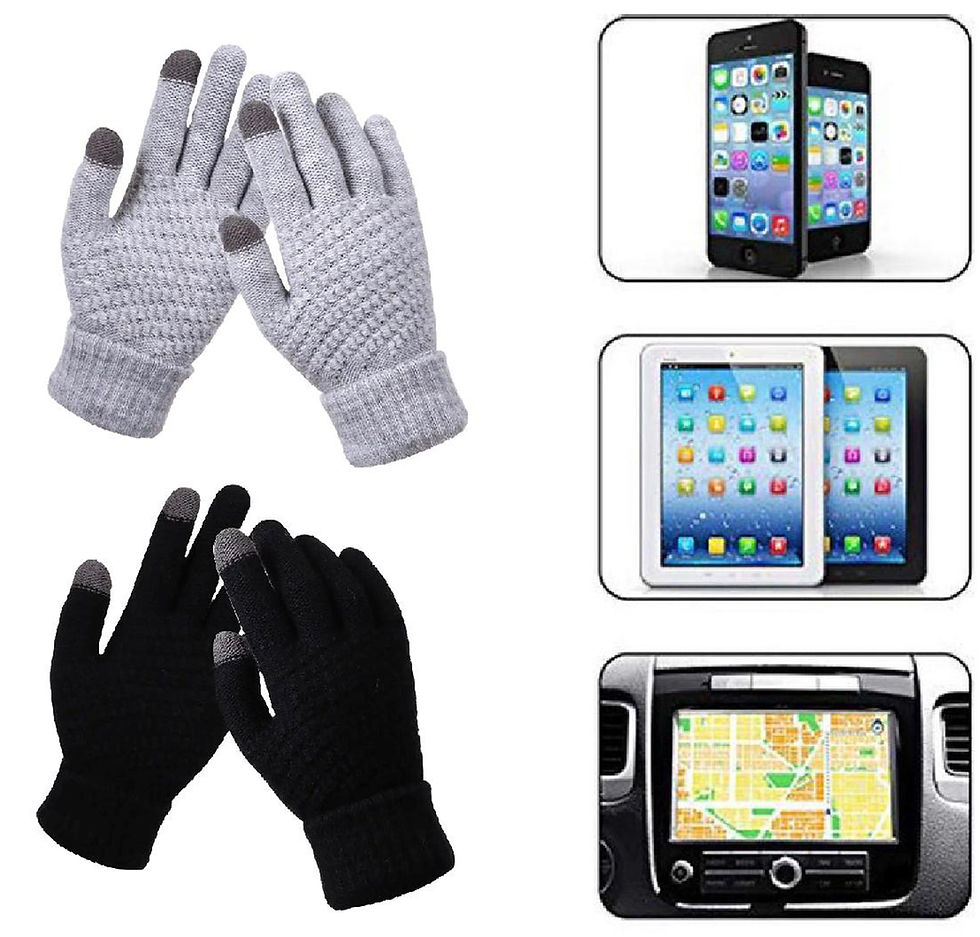 Gants d’hiver noirs et gris compatibles avec les écrans tactiles de smartphone
