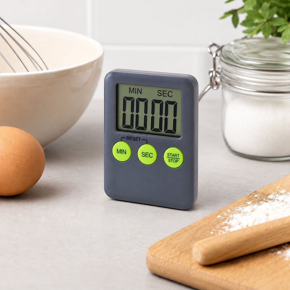 Minuteur électronique aimanté de cuisine avec écran LCD.