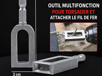 Le torsadeur fil de fer est un accessoire pratique qui permet de torsader rapidement du fil métallique à l'aide d'une perceuse-visseuse ou d'une visseuse.