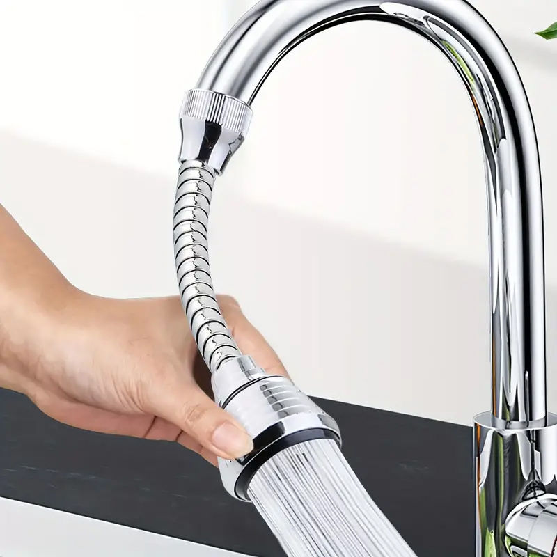 Extension robinet flexible chromée pour robinet de cuisine