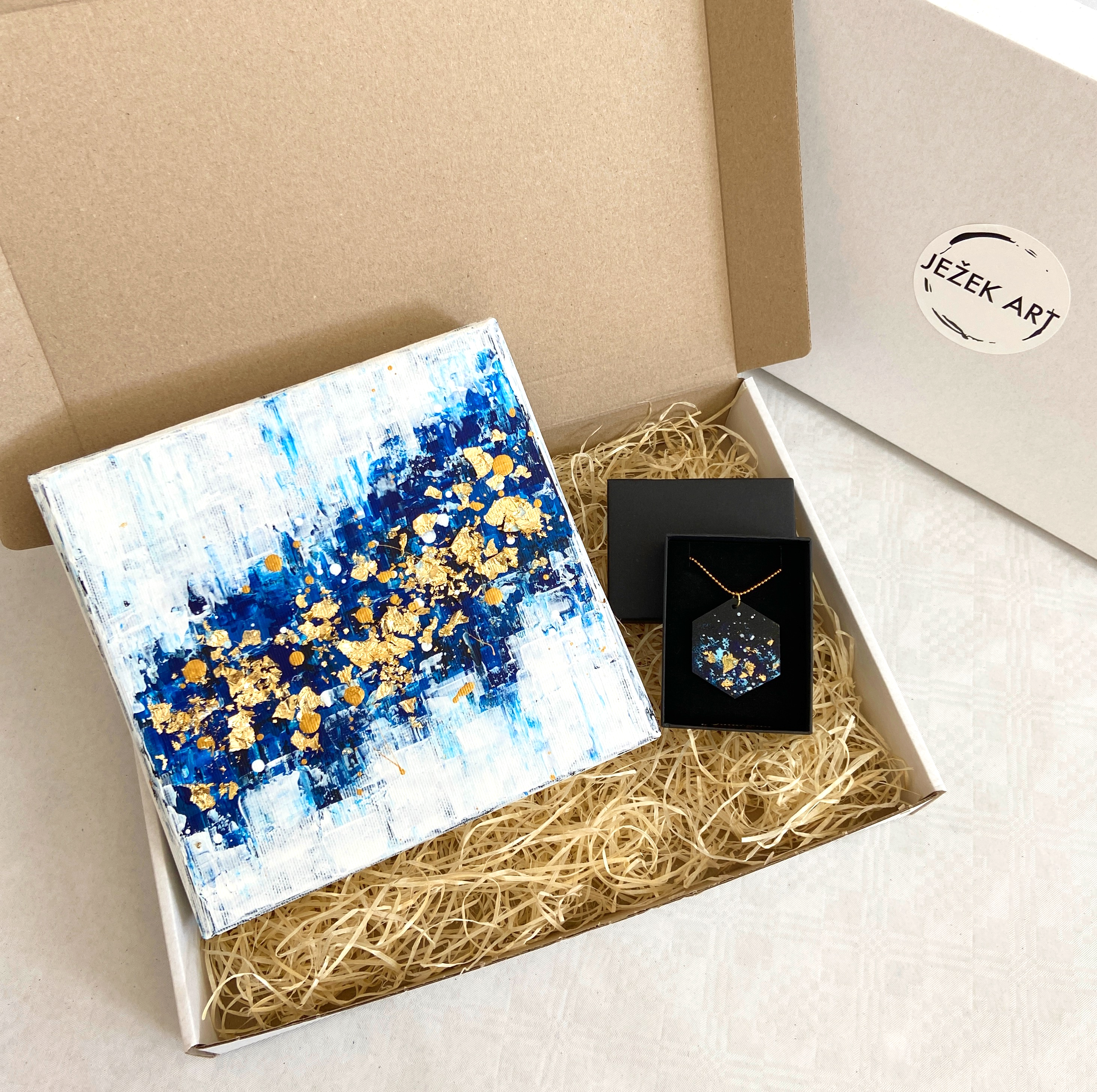 Gift box: Painting + necklace