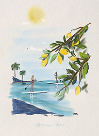 Création d'illustrations aquarelle paysages méditerranéens — collection Medi Sema Design PE2025