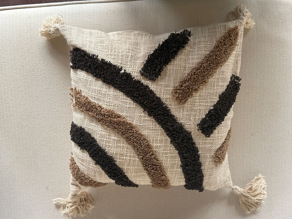 Miniature : Housse de coussins beige et marron glacé