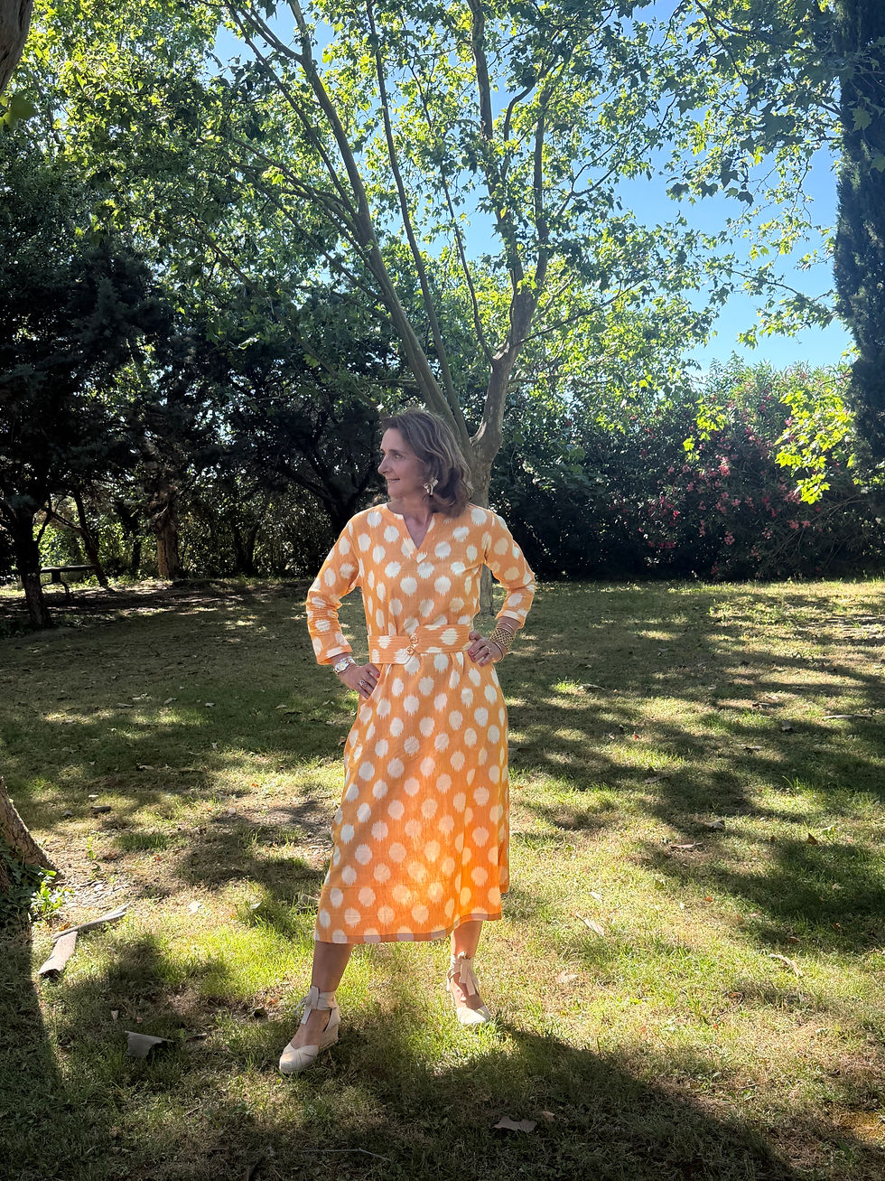 Miniature : Robe Chloé Jaune et blanc 