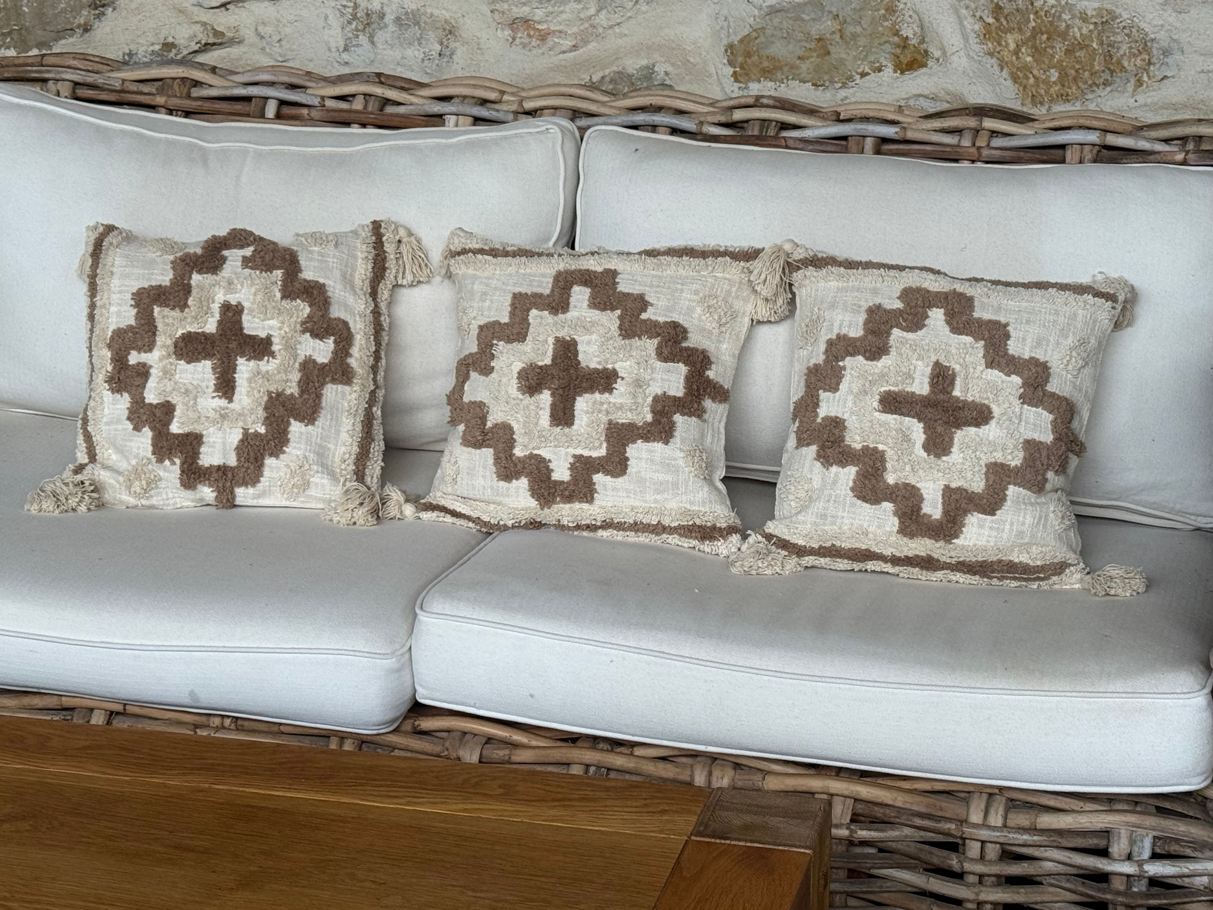Housse de coussins camaïeu de beige 