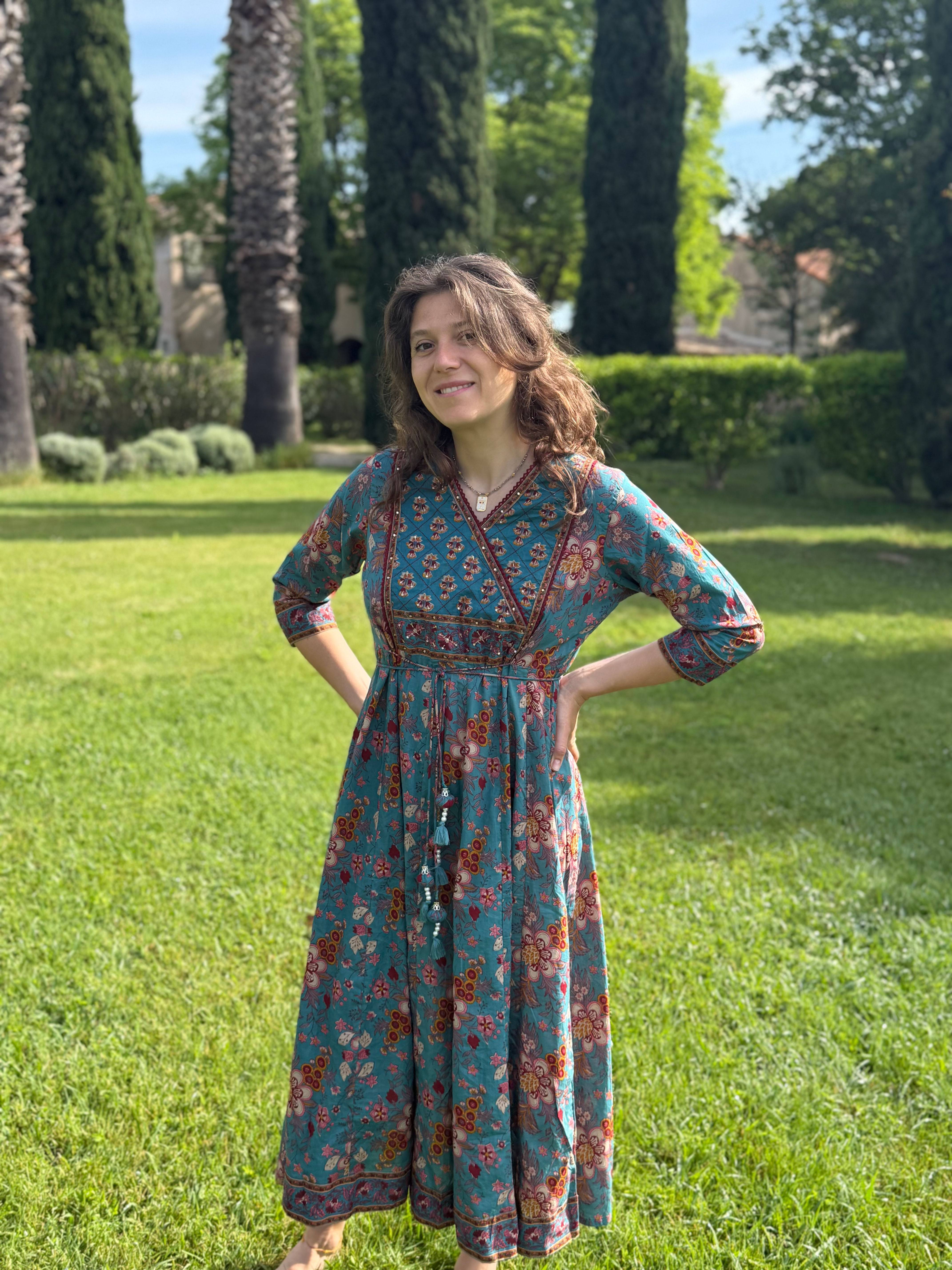 Robe Gypsy  bleu turquoise 