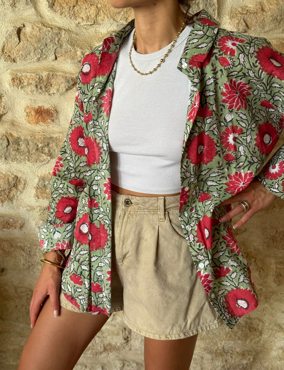 Miniature : Chemise Pondichery coquelicot 