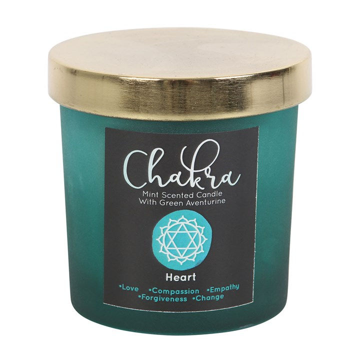 Thumbnail: Heart Chakra Mint Crystal Chip Candle