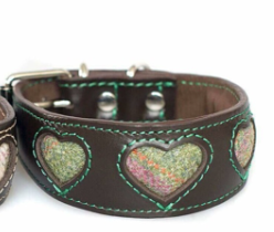 Thumbnail: LEATHER & TWEED COLLAR (Shaped) Sighthound greyhound lurcher