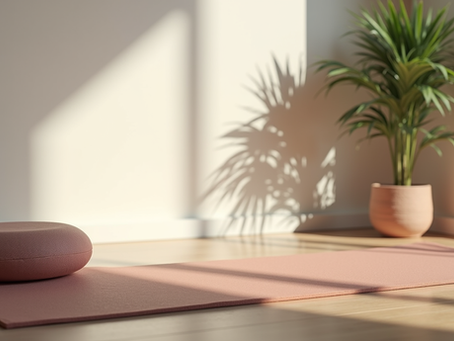 Person practicing calming yoga and deep breathing exercises in a peaceful natural setting to reduce stress and improve mental well-being.
