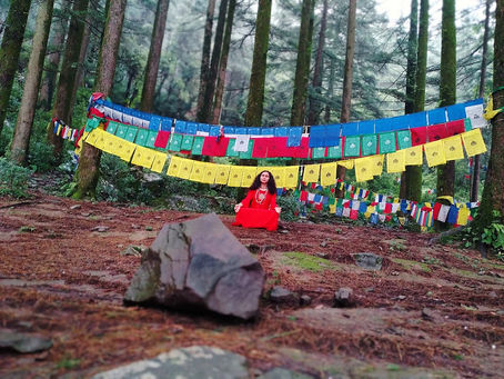 Students practicing yoga during 200 hour yoga teacher training in India